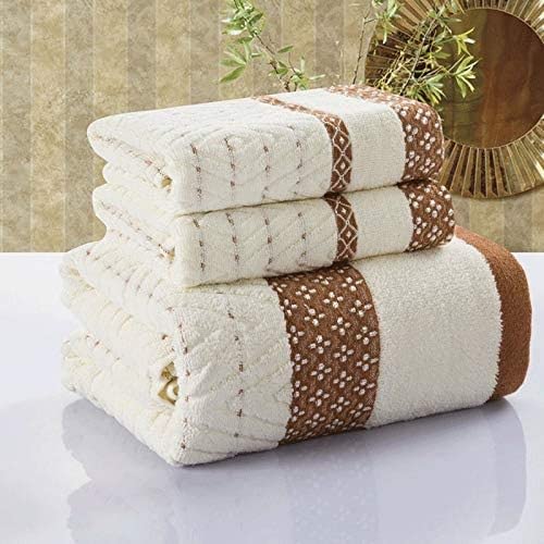 Serviettes pour le visage et bain en coton TILEZE lot de 3 serviettes douces épaisses