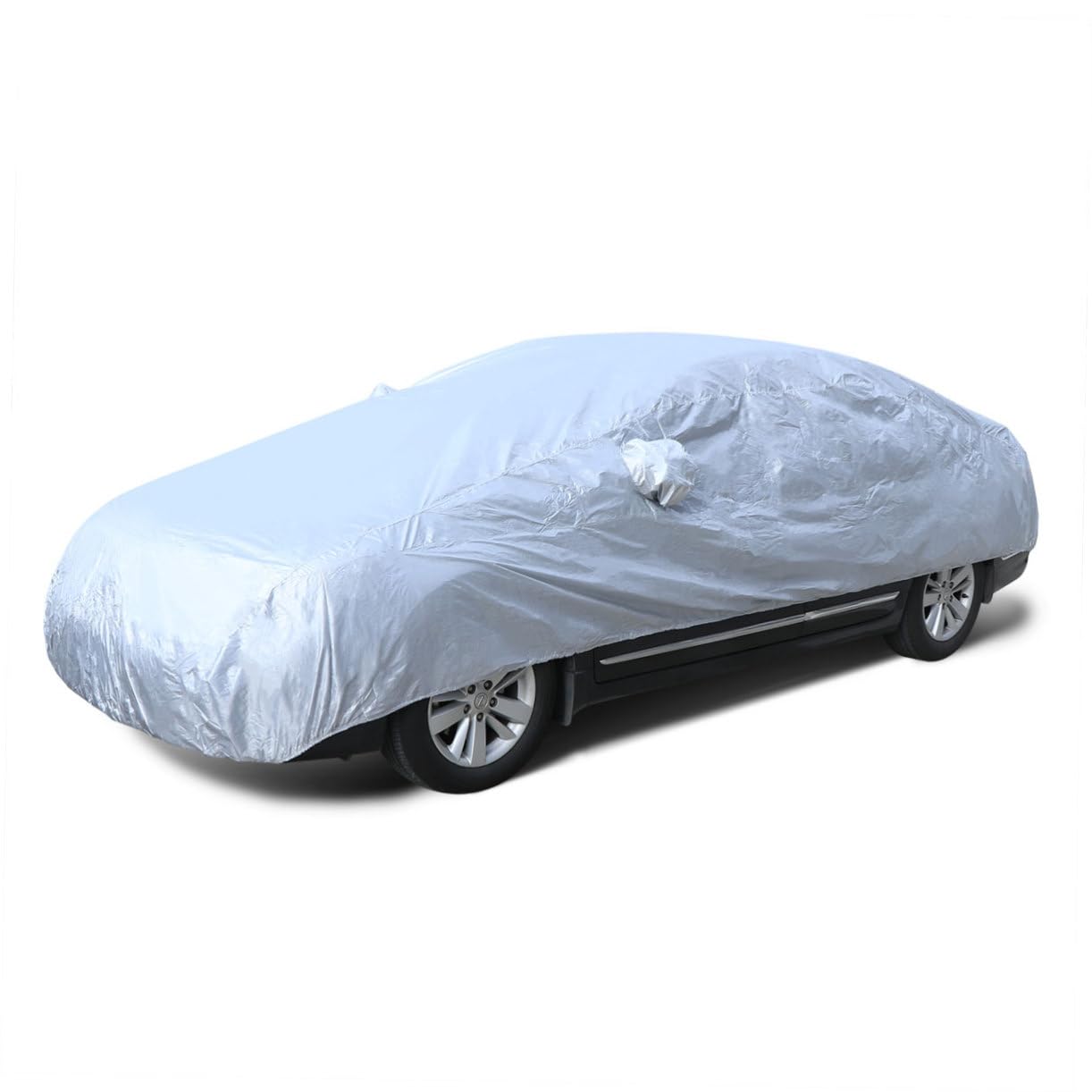 Beatifufu Uv Car Cover Full Size Rain and Snow Protection Universal Fit Breathable Anti-Pollution Silver — view 4
