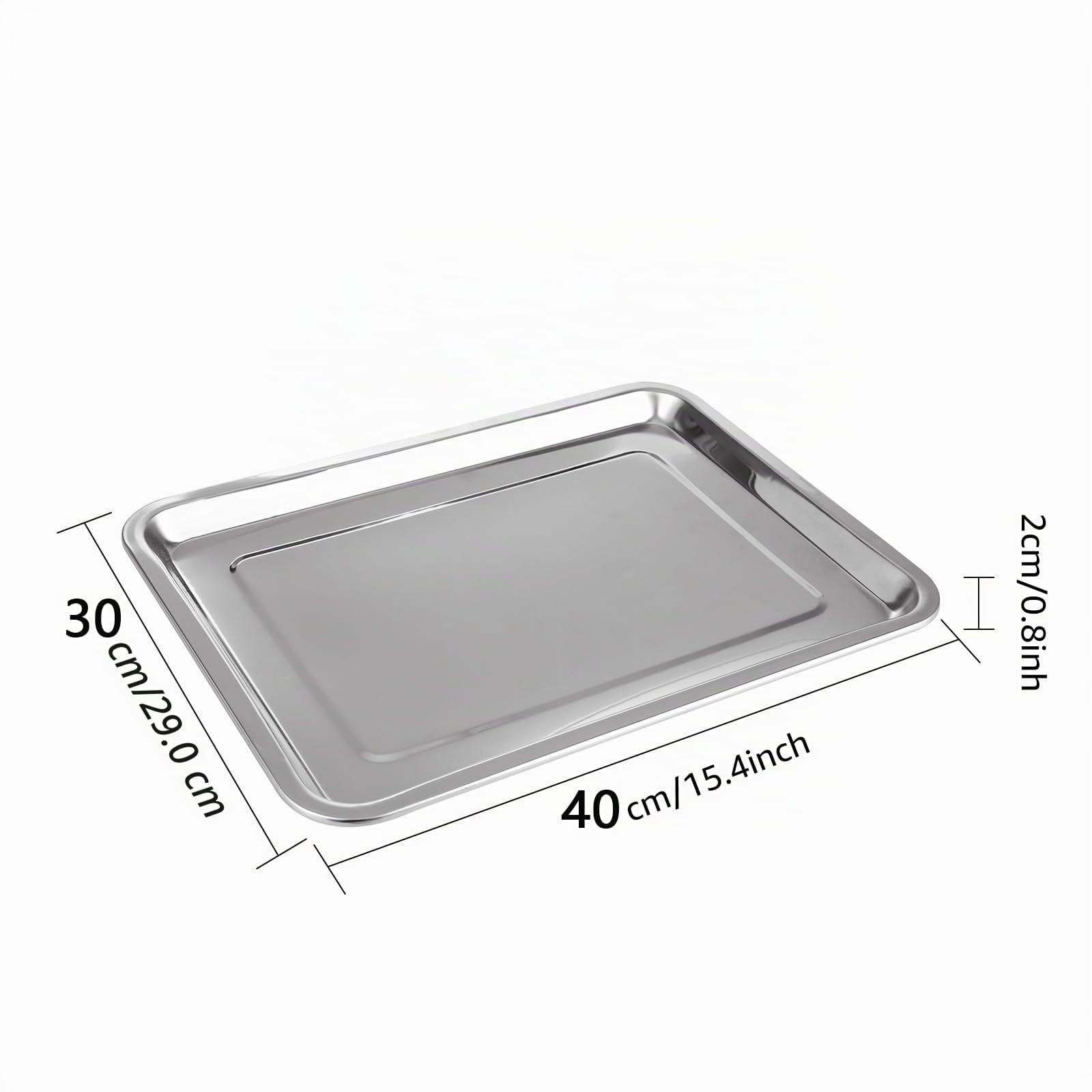 DAJAVE Plaque à Pâtisserie en Acier Inoxydable, Lot de 4 Plaque de cuisson 40 x 30x 2 cm Plateau inox Rectangulaire Plaque à Pâtisserie Plaque Four antiadhésive Four Pour La Cuisson Et Le Rôtissage