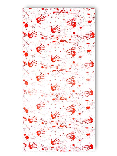 CoolChange Papier décoratif Halloween avec Taches de Sang et Empreintes de Mains ensanglantées | Nappe Halloween/Décoration Mur | 270x130cm Cover