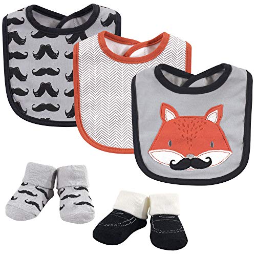 Image of Hudson Baby Unisex BabyCotton Bib and Sock Set