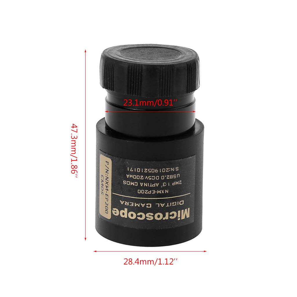 CMOS - Microscopio electrónico USB de 2.0 MP, tamaño de montaje de cámara de 23.2 mm, con adaptadores de 30 mm, 30.5 mm, kit de microscopio