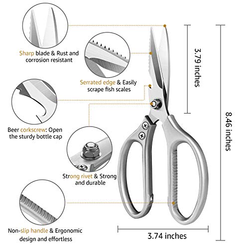 image for Jansamn Kitchen Shears, Kitchen Scissors Heavy Duty, Stainless Steel M