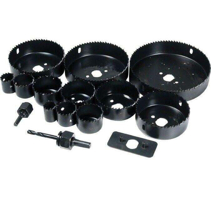 JTSQ16pcs Kit de broca de madera de plástico de chapa metálica 34 "- 5 "Juego de brocas de corte Juego de brocas Broca Taladro de mano Mini Kits de