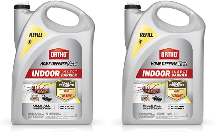 Ortho Home Defense Max Indoor Insect Barrier: Refill, Starts Killing Ants, Roaches, Spiders, Fleas and Ticks Fast, Use for Indoor Pest Control, Long-Lasting Control, 1 gal. (Pack of 2)