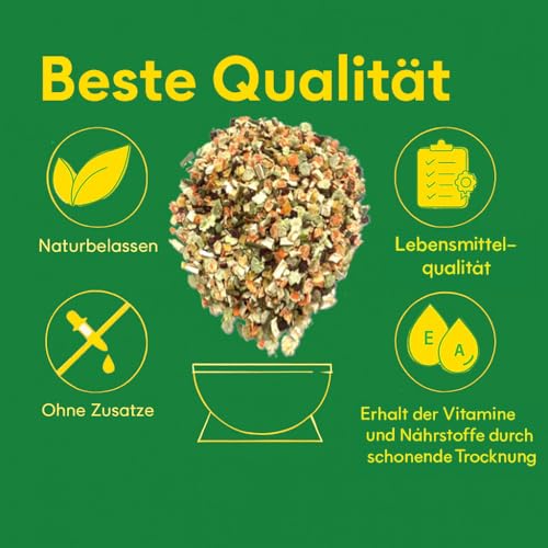 Ambiopet® getrocknete Barf Gemüseflocken für Hunde im 500g Beutel, Gemüsemischung aus Karotten, Erbsen, Roter Bete & Luzerne, reich an Nährstoffen, ohne künstliche Zusatzstoffe