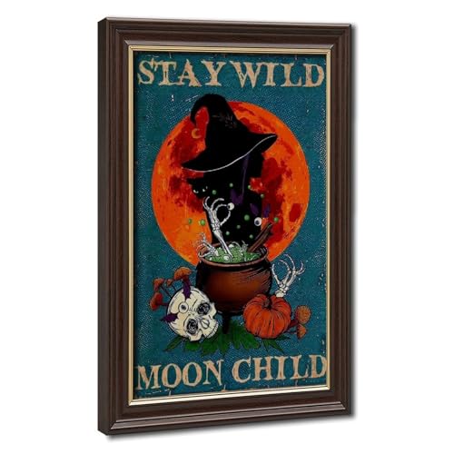 Toile wizard païen festival : art décoratif de lune pour grand mur de salon