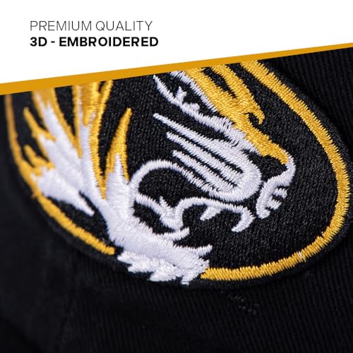Gorra ajustable Universidad de Missouri Mizzou Tigers negra miniatura 3