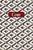  Coby: Personalized Journal  Custom Name Journal – Personalized Name Journal - Journal for Boys - 6 x 9 Sized, 110 Pages - Personalized Journal for Boys - Custom Name Notebook – Square Pipes Cover