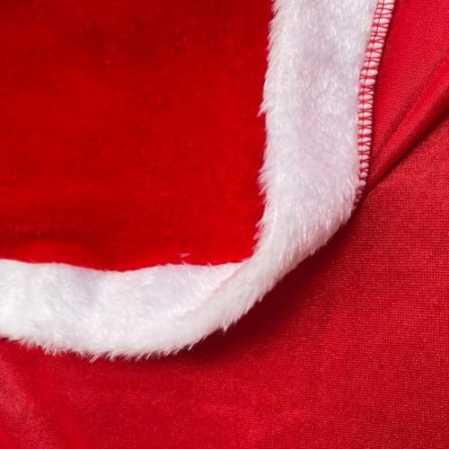 Weinachtsmannan Kostüm Weihnachten Santa Umhang mit Kapuze Rotes Cape Weihnachtsmantel Nikolaus Kostüm Damen Weihnachten Fasching Samt Umhang Kapuzenmantel Rot Samt Mantel Kinder Weihnachts Kostüme