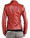 LL LEATHER LOVERS Women's Lambskin Leather Bomber Biker Jacket Large Red