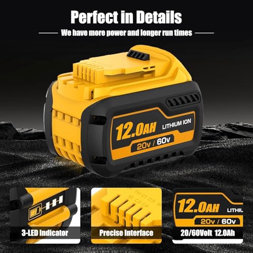 Image of 12.0Amps DCB609 Replacement for Dewalt 20V /60V Flexvolt Battery(60V-2P)