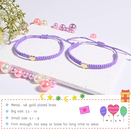 Image of First Day Of Kindergarten Pre K School Mommy And Me Bracelets Gifts, Back To School String Matching Bracelet Set For Mom Daughter Son