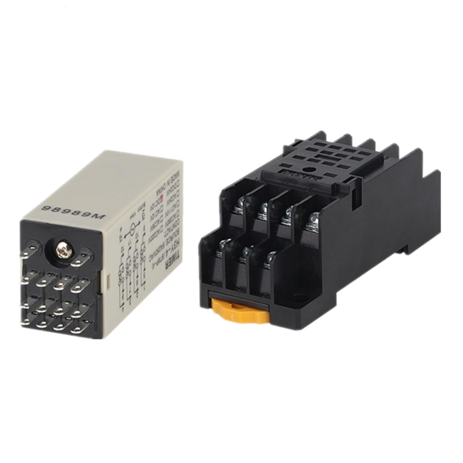 H3Y-4 Ritardo all'accensione Relè temporizzatore rotante 1S/5S/10S/30S/60S/3M/5M/10M/30M AC/DC 24V 14 pin con base PYF14A 1 pz(Voltage AC 24V,0-5 Minute)
