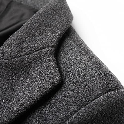 Image of Lu's Chic Men's Single Breasted Trench Coat Button Down Overcoat Warm Dress Pea Coats