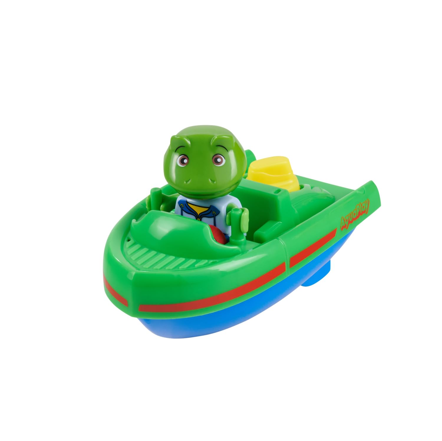 AquaPlay Sports Boat with Winding Motor - Self-Propelled Playboat Without Battery, Heavy Duty Winding System, Water Toy, Bathtub, Pool, Beach, Blue Green, Ages 2+
