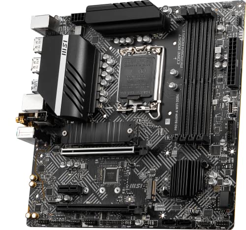 Image of MSI PRO B660M-A WiFi DDR4 Motherboard (mATX, 12th Gen Intel Core, LGA 1700 Socket, DDR4, PCIe 4, 2.5G LAN, M.2 Slots, Wi-Fi 6)