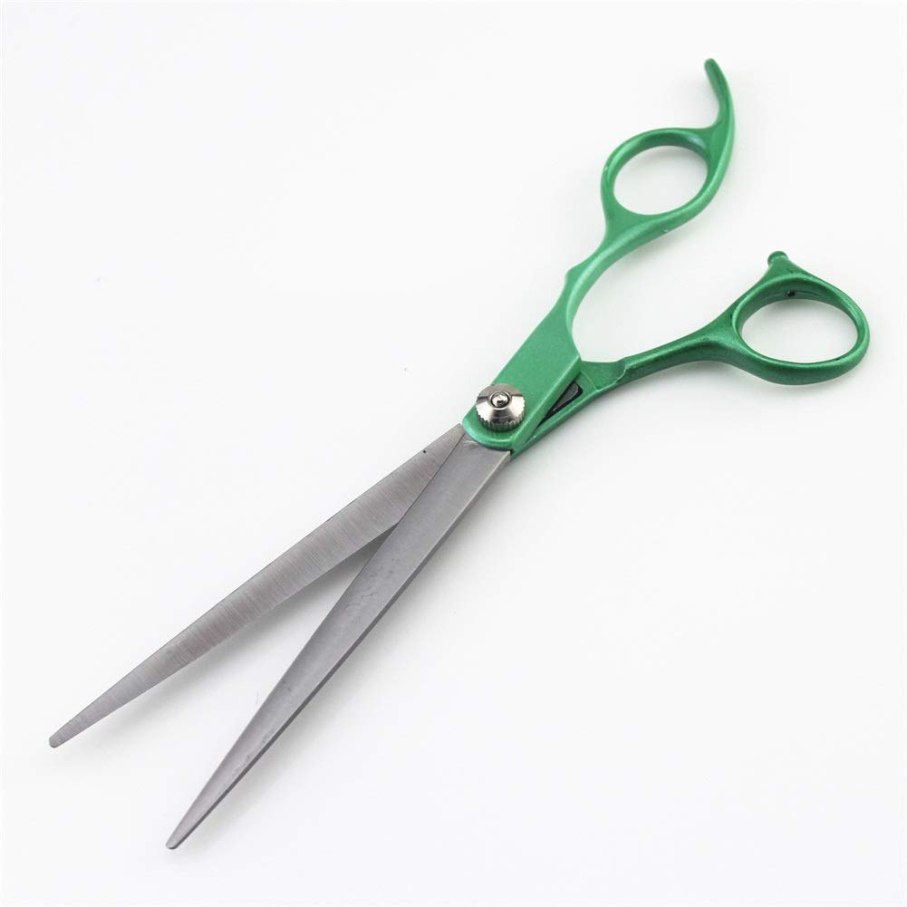WYGC Forbici Professionali per Cani Gatti Set Thinning,Straight,Curved Shears con Pettine per Grooming Deshedding per Cani e Gatti Verde