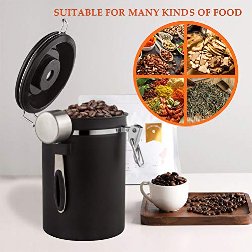 JAOMON Jarra de Café, Recipiente Hermético Sellado al Vacío, Recipiente para Café, té, Dulces, Especias, Tarros Tarros… - Imagen 4