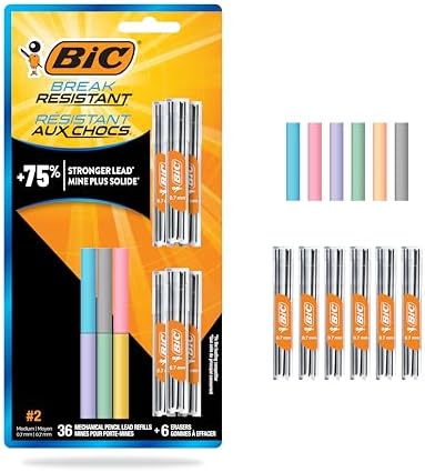 BIC Break Resistant Mechanical Pencil with Shock Absorption and Jumbo Twist-Up Eraser, 12-Count