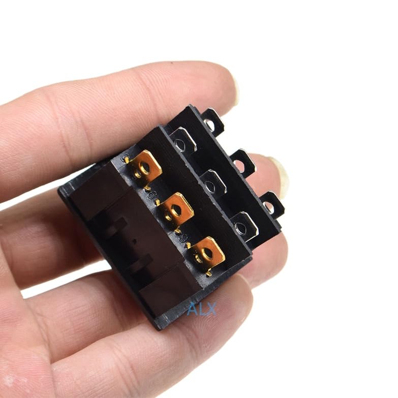 2PCS KCD4 Three Ways 9 PIN Push Button Rocker Switch with red led Light ON/Off Power switches 16A 30A/250V Triple 9PIN