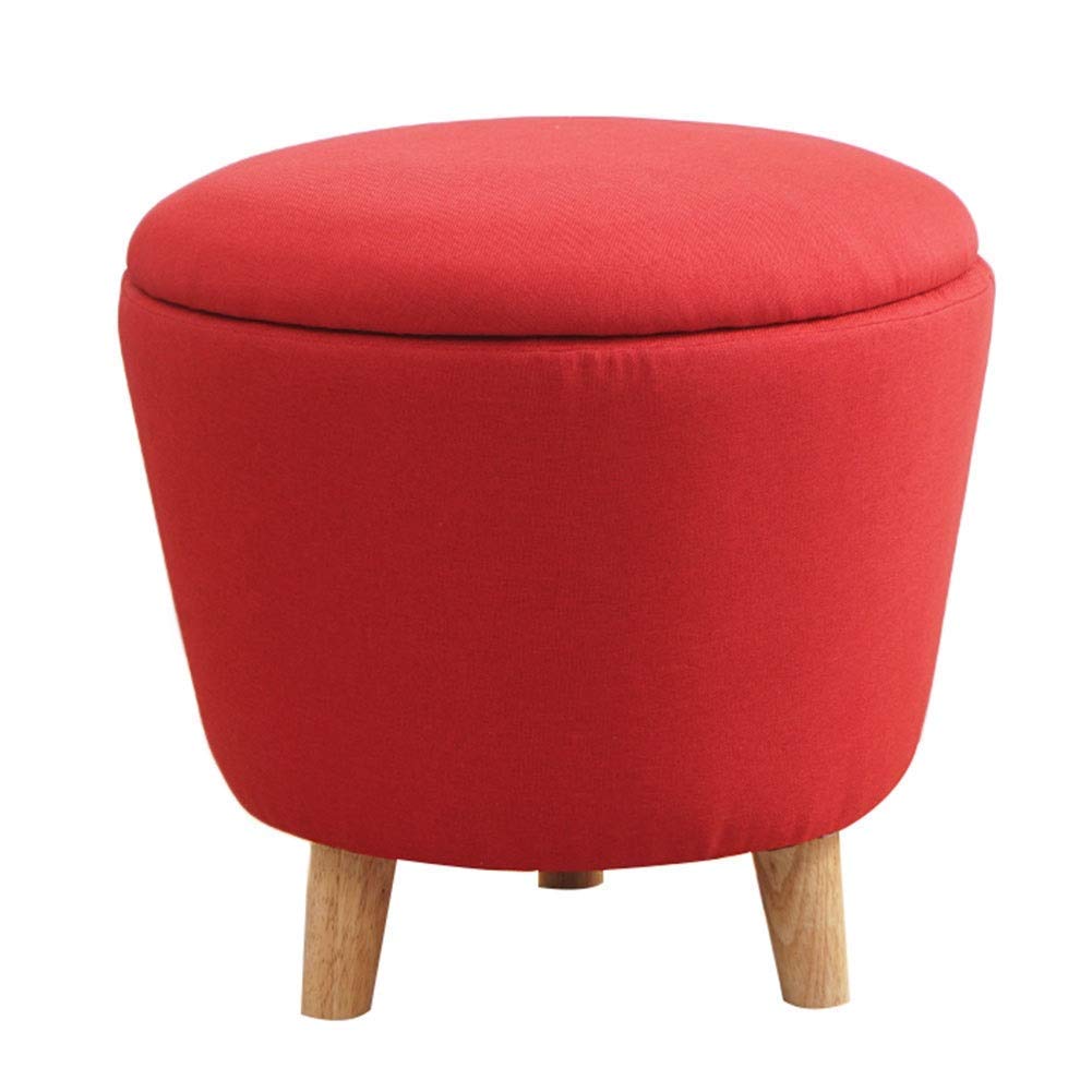 Pouf rangement salon rouge pour éliminer le désordre rapidement