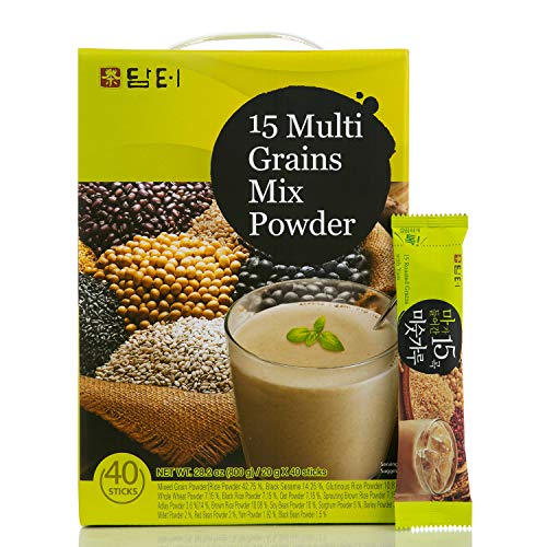 Damtuh 15 Roasted Grains Mixed Powder Breakfast Drink 40Pcs+12Pcs, Korean Misugaru, Meal Replacement #TOP2