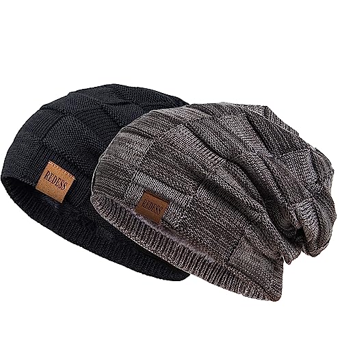 Chapeaux d'hiver chauds REDESS bonnet de crâne tricoté épais mixte
