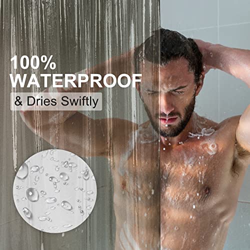 Amazerbath Shower Curtain Liner, 72X72 Transparent Black Shower Curtain Liner, Lightweight Plastic Shower Curtain Liner, Cute Waterproof Shower Liner For Bathroom With 3 Magnets And 12 Grommet Holes #TOP2