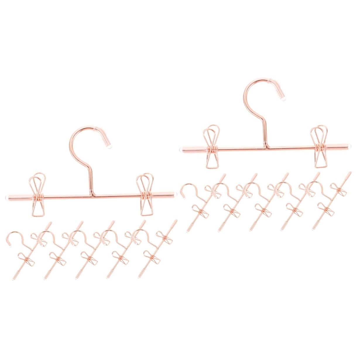 MUCKLILY 2sets 6pcs Mini Doll Clothes Hangers for Organizing Doll Wardrobes Tiny Hangers for Displaying Fashion Outfits Mini House Decor 6pcs*2