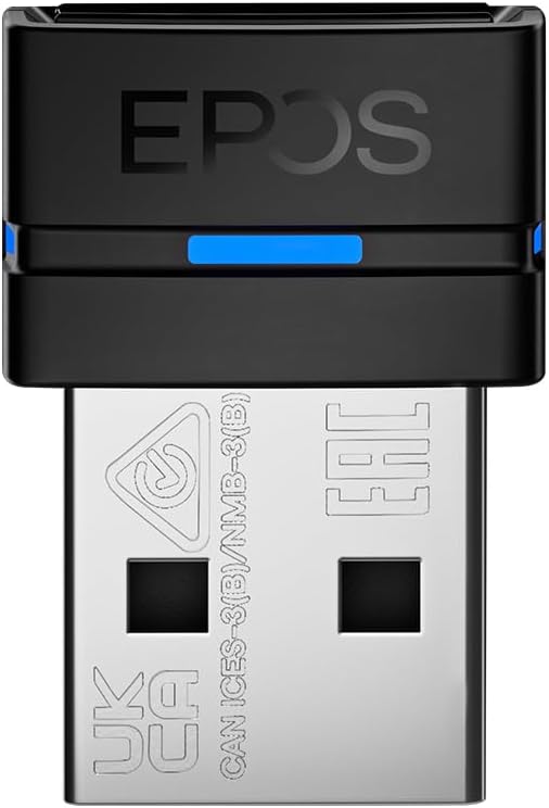 EPOS BTD 800 USB USB-A Bluetooth dongleConnect Any EPOS Bluetooth Audio Devices Your PC/Mac with a Rapid Bluetooth Connection via This USB-A Dongle, Black