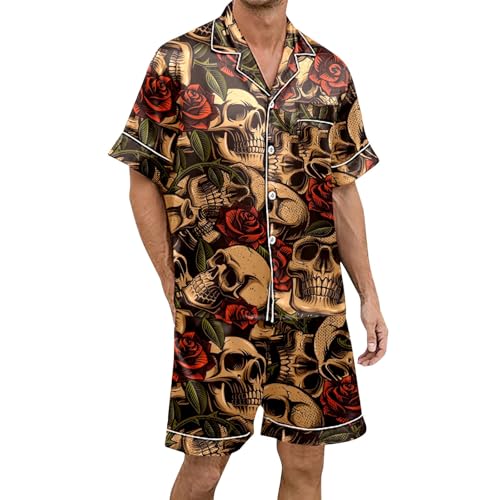 Pyjama homme confortable contre la chaleur nocturne ensemble coton doux imprimé thématique
