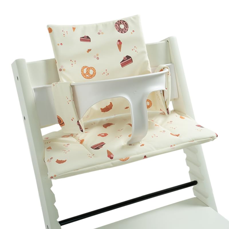 Image of Baby Cushion Set Soft and Comfort High Chair Cushion for Infant, Toddler High Chair Accessories Easy to Clean and Install, Dessert White