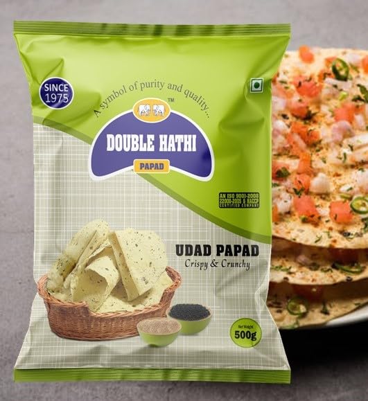Double Hathi Special Urad Papad blend of authentic Indian spices, Preservative-Free and Natural (Pouch, 200 g) (B0CJCBHN21) Amazon Price History, Amazon Price Tracker