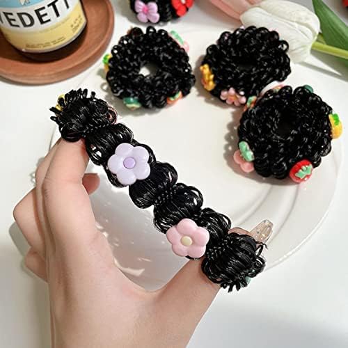 Miniatura 7 de 3 pares de moños en forma de dona para cabello grueso de niñas moños de ballet y accesorios para pelucas