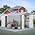 8x12 FT Outdoor Storage Shed with Lockable Double Doors & Adjustable Side Door, Aluminum Frame, Weatherproof with Frame Floor, Metal Tool Shed for Garden, Backyard, Patio, and Equipment Storage