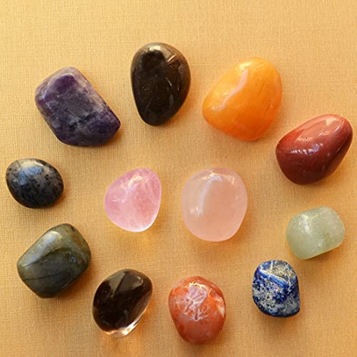 Image of Reiki Crystal Products Certified Natural Crystal Tumble Stone Kit | Multiple Crystal Stone Sets for Meditation, Reiki, Chakra & Spiritual Practices