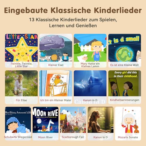 Pup Go Tragbares Elektronisches Klavier-Spielzeug für Kinder ab 2 Jahren, Regenbogen-Touchscreen-Tasten mit buntem Licht, 5 Instrumentenklänge, 13 Demolieder, tragbare Musik-Tastatur für Kleinkinder