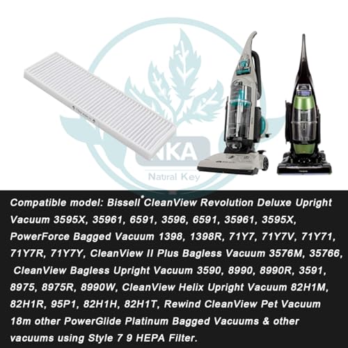 Image of For bissell style 7 filter 32076 Post Motor Replacement HEPA Filter Compatible with Bissell Style 7, 9, 16 filter Upright Vacuum Part 32076. Fits CleanView and PowerGlide Model. 4 Packs