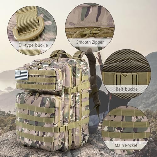 Mochila táctica outdoor impermeable 45L para senderismo miniatura 4
