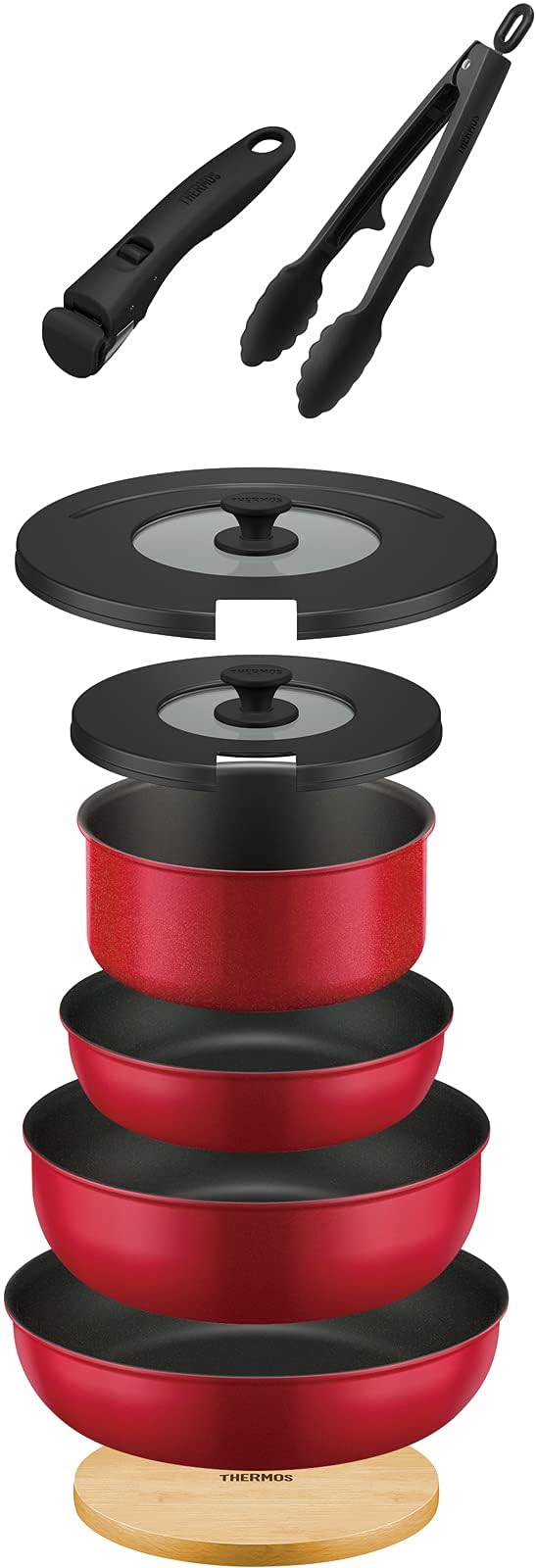 ????(THERMOS) KSA-9A Frying Pan Set, 9????, red