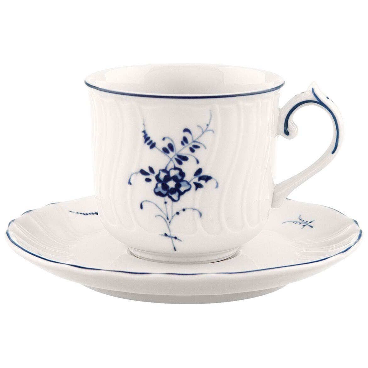 Villeroy & Boch Vieux Luxembourg 6er Set Espressotasse 100ml weiß blau Porzellan