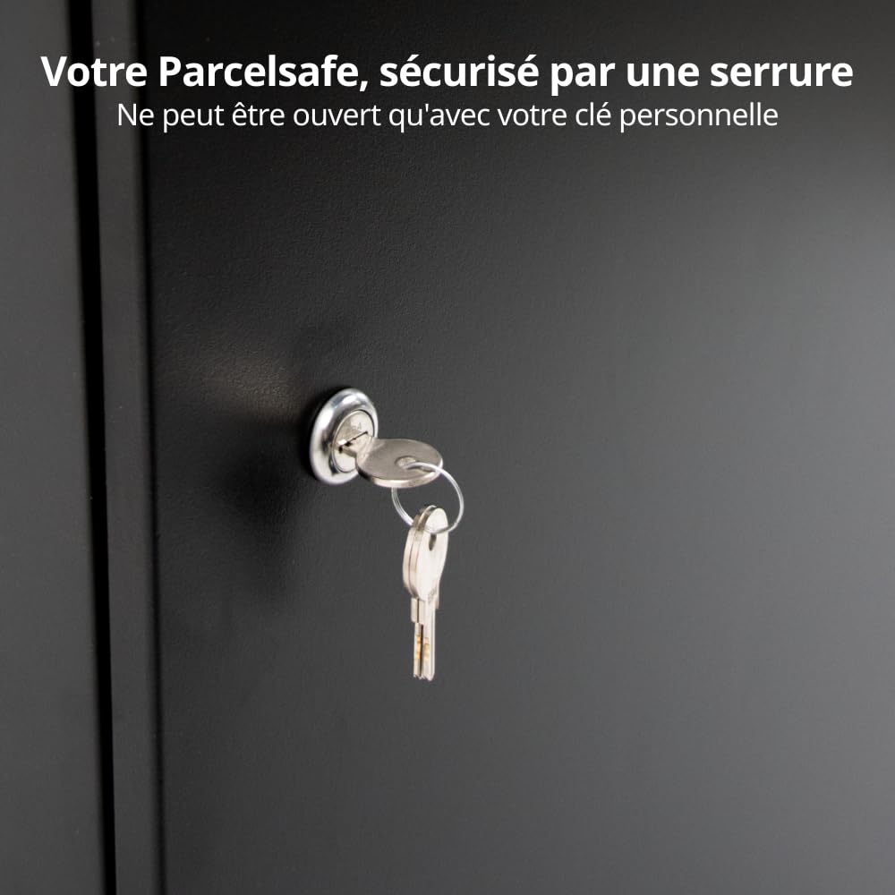 XL Noir - Réception de Colis Sûre et Facile - Boîte à colis et lettres - Colis Perdu - Matériau très robuste - Montage au sol ou au mur - Garantie de 5 Ans - Boîte aux lettres colis
