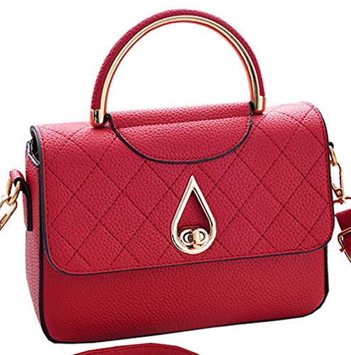 Bolsa feminina Covelin de couro pequena bolsa tiracolo, Vermelho, Large