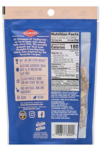 Image of Diamond of California Himalayan Pink Salt Walnut Snack Nuts, 4 oz. (Pack of 4)