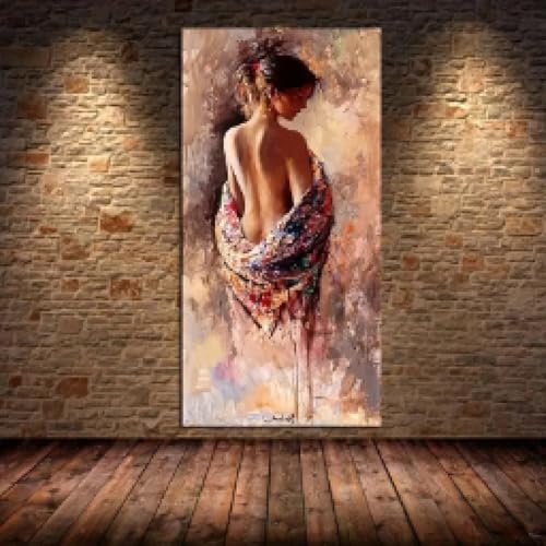 Affiches sur toile de femme et peinture murale de salon moderne 60x120