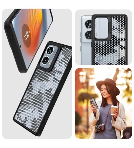 Image of KAPAVER GPS Edition Back Cover Case Compatible for Motorola Edge 50 Fusion /Motorola G85 5G / Motorola G96 5G (PC + TPU) (Honeycomb-Black)