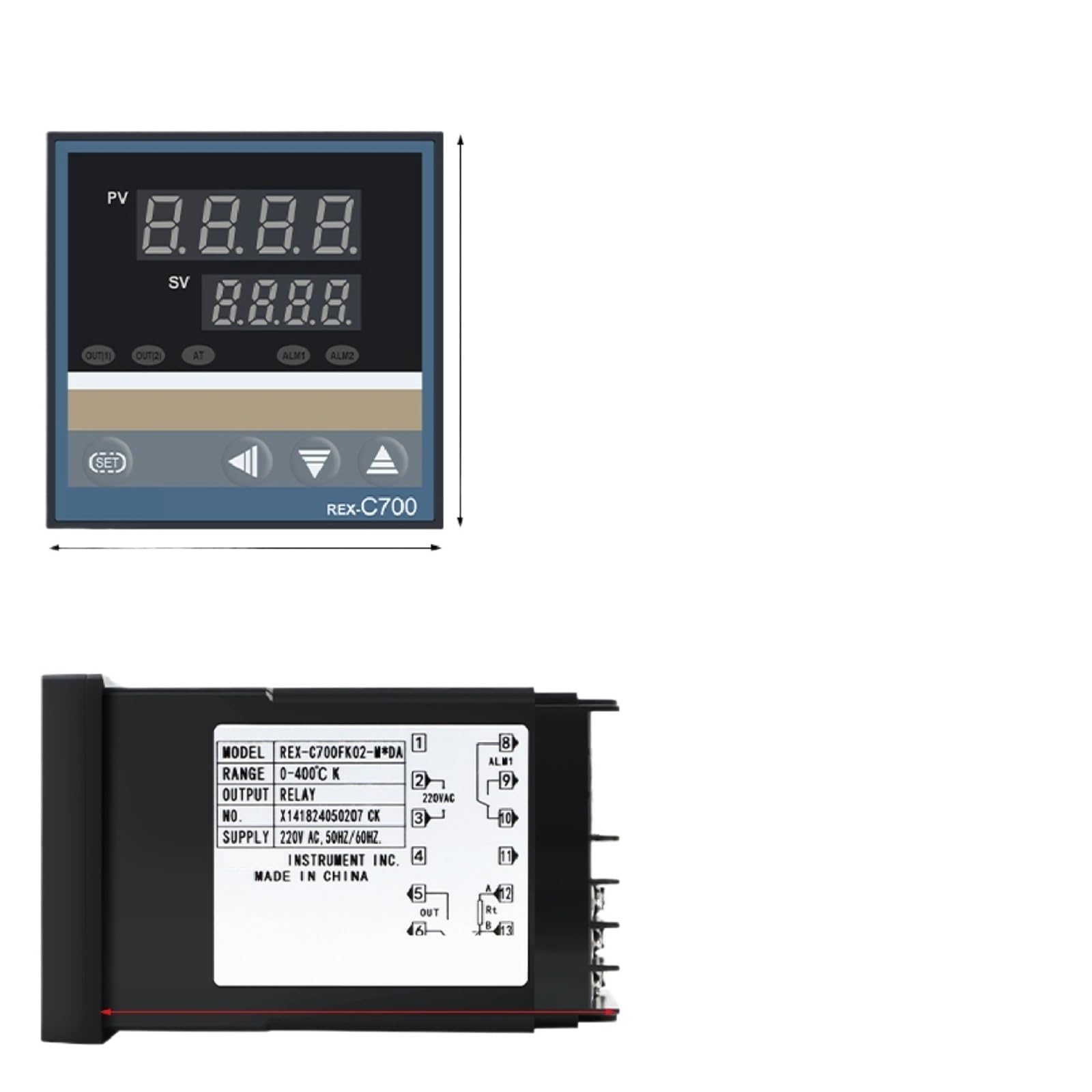 Controlador de temperatura PID digital REX-C700, termostato de 72 x 72 mm, entrada universal, salida de relé SSR de 4-20 mA.