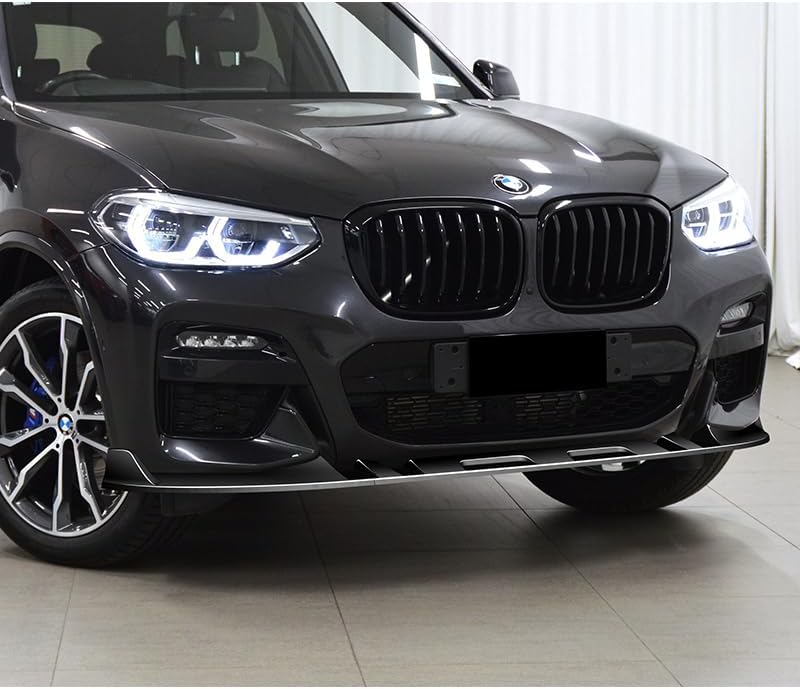 3pcs Front Bumper Lip Spoiler Body Kit Compatible with 2018-2021 BMW X3 X4 G01 G02 M-Sport 2019 2020 (Painted Black)