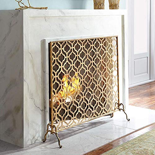 Chimeneas Protección contra chispas Gran pantalla de chimenea de hierro forjado, Panel de decoración de puerta de pie seguro para bebés, Cubierta de protección contra chispas Accesorios para hogar de Cover